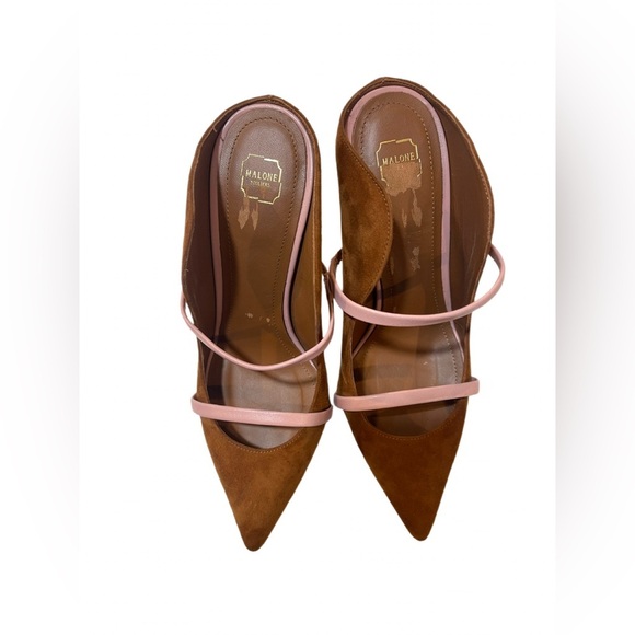 Malone Souliers Maureen Brown Suede & Pink Patent Pumps EU 38 (US 8) - Picture 5 of 9